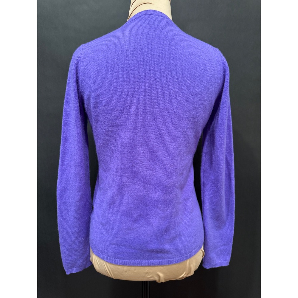 Charter Club Luxury 100% Cashmere Purple V-Neck Sweater Womens XS WPL8046 - Picture 3 of 9